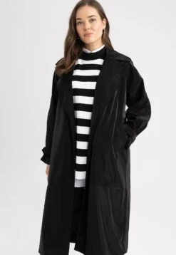 DeFacto Regular Fit- Trenchcoat - Black