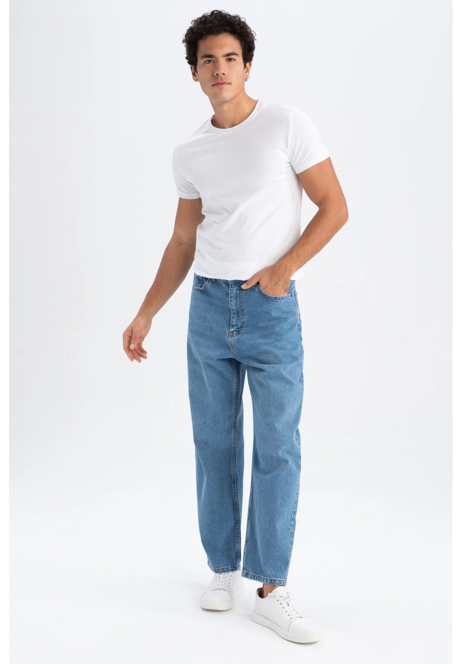 DeFacto Baggy - Straight Leg Jeans - Blue 4 DeFacto Baggy - Straight Leg Jeans - Blue - Afbeelding 2