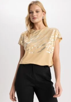 DeFacto Batwing - T-Shirt Print - Beige