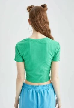 DeFacto T-Shirt Basic - Turquoise -DeFacto 7b26316e77f74851bc58ee4f603b208c