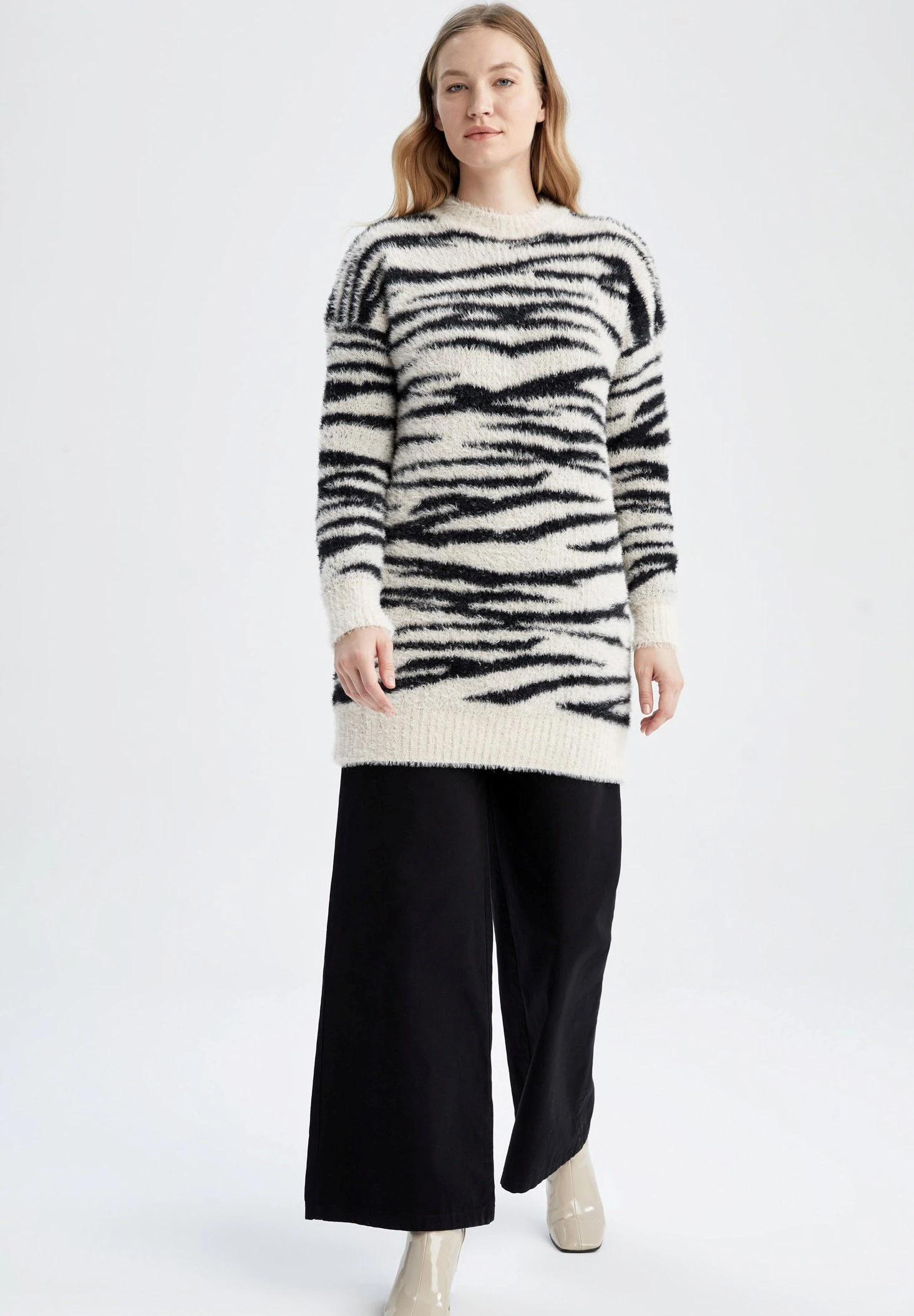 DeFacto Fleece Trui - Beige 4 DeFacto Fleece Trui - Beige - Afbeelding 2