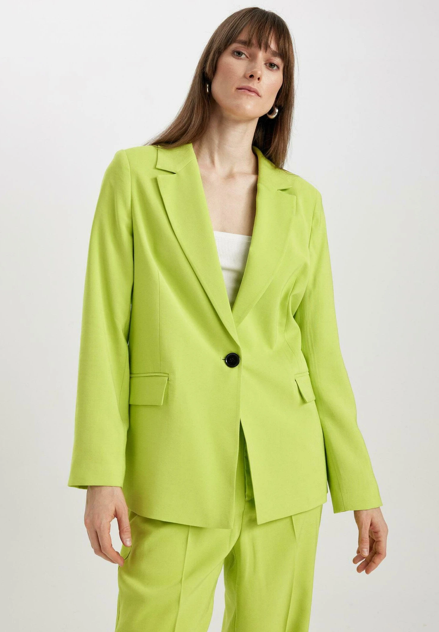 DeFacto Halflange Jas - Green 3 DeFacto Halflange Jas - Green