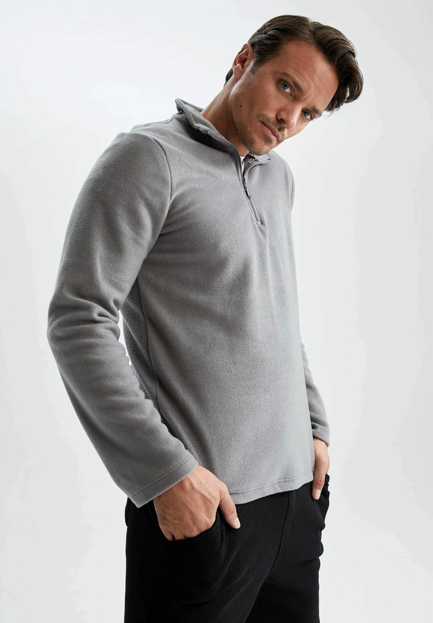 DeFacto Regular Fit- Fleece Trui - Grey 6 DeFacto Regular Fit- Fleece Trui - Grey - Afbeelding 4