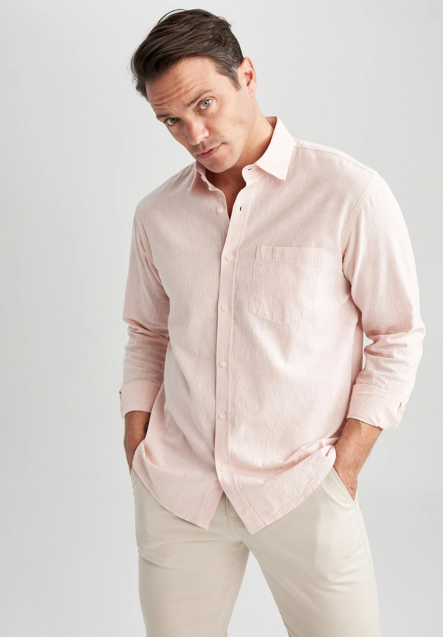 DeFacto Regular Fit - Overhemd - Pink 6 DeFacto Regular Fit - Overhemd - Pink - Afbeelding 4