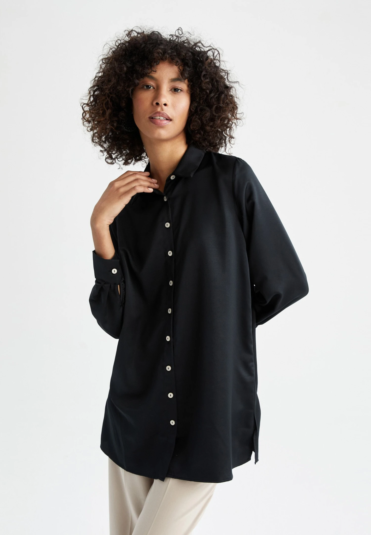 DeFacto Overhemdblouse - Black 3 DeFacto Overhemdblouse - Black