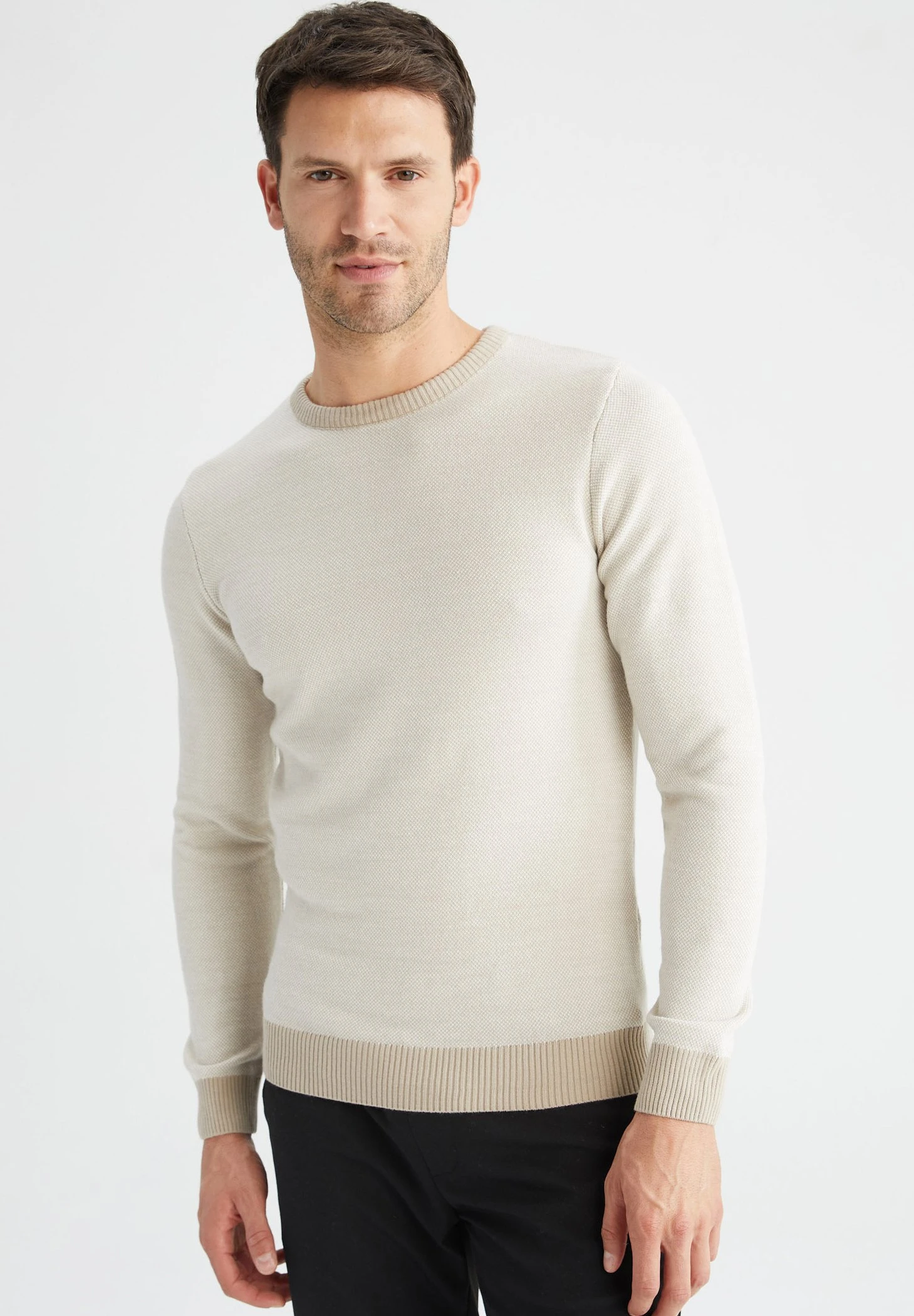 DeFacto Slim Fit - Trui - Beige 3 DeFacto Slim Fit - Trui - Beige