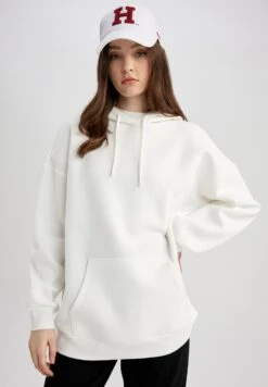 DeFacto Oversize Fit - Hoodie - Ecru