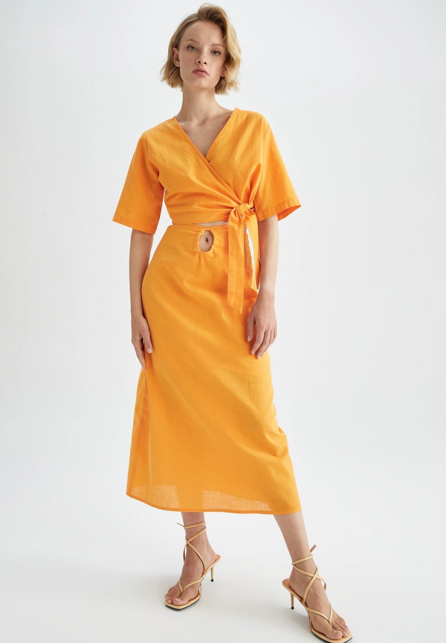 DeFacto Straight - A-Lijn Rok - Orange 4 DeFacto Straight - A-Lijn Rok - Orange - Afbeelding 2