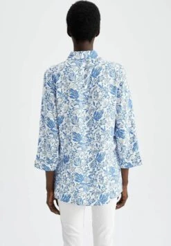 DeFacto Regular Fit- Overhemdblouse - Blue 7 DeFacto Regular Fit- Overhemdblouse - Blue -DeFacto 7fbd1f581ff74e8aa38c924fe734c7c8