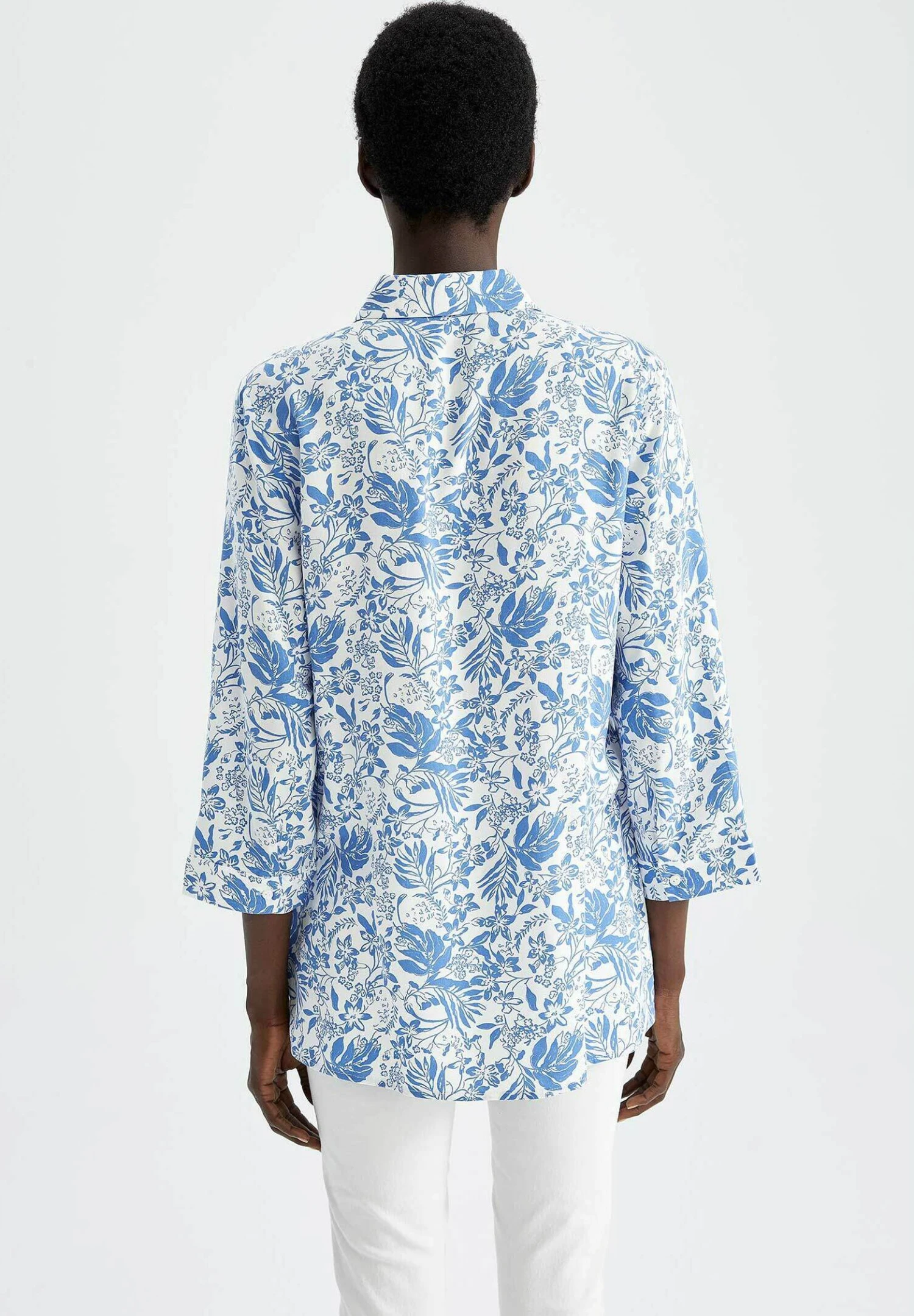 DeFacto Regular Fit- Overhemdblouse - Blue 5 DeFacto Regular Fit- Overhemdblouse - Blue - Afbeelding 3