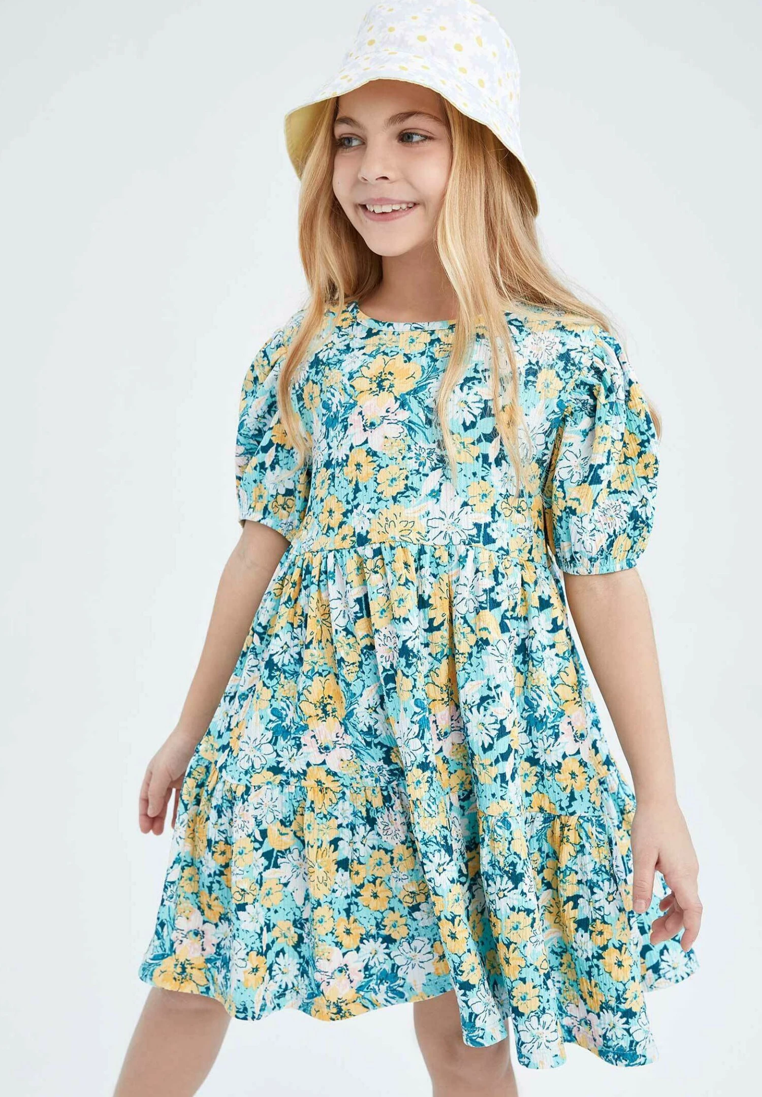 DeFacto Regular Fit- Jurk - Turquoise 4 DeFacto Regular Fit- Jurk - Turquoise - Afbeelding 2