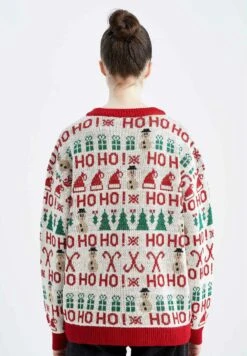 DeFacto Regular Fit Christmas Jumper - Trui - Ecru -DeFacto 81bd405ad8124312881a123988912204