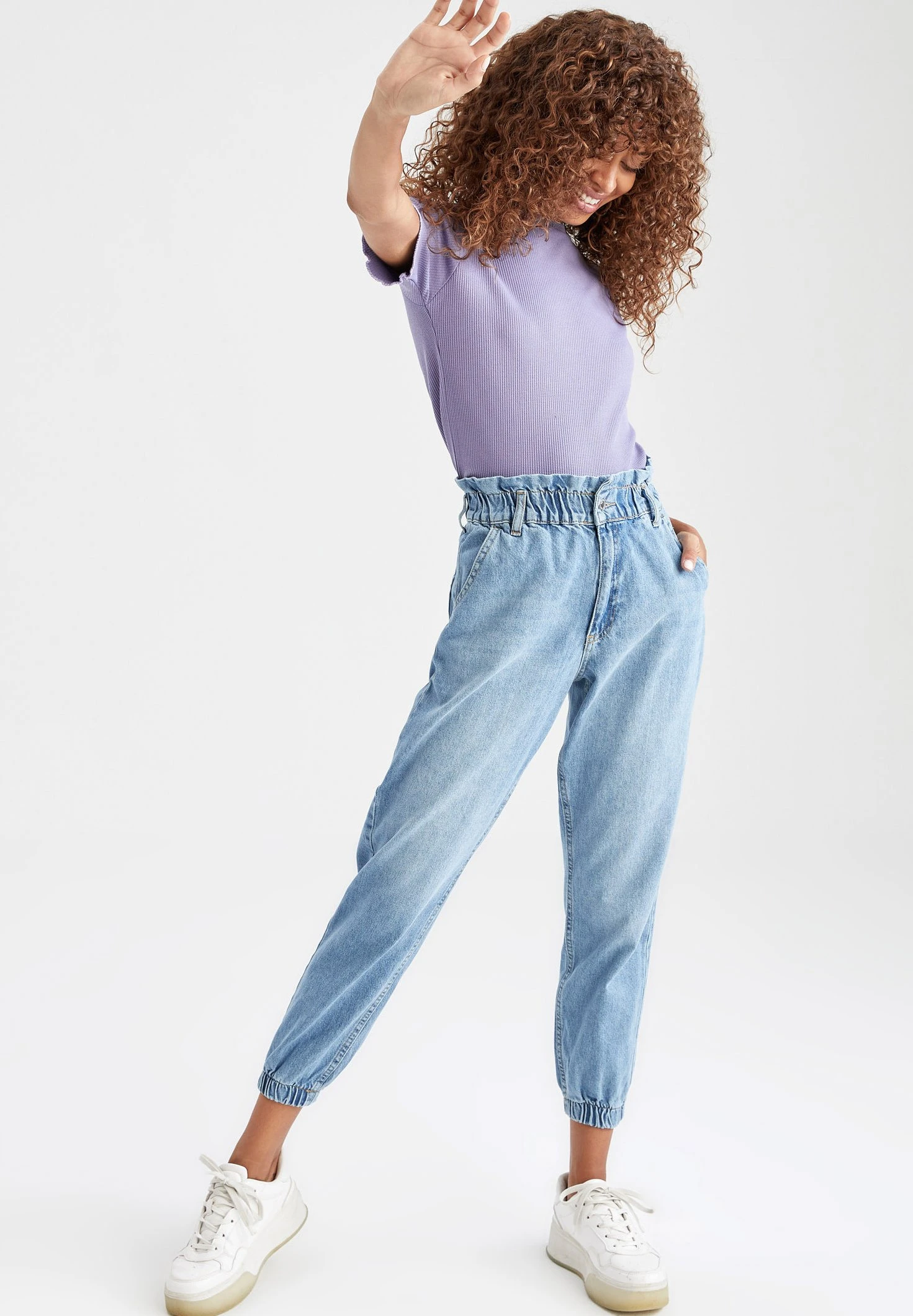 DeFacto Fitted - T-Shirt Basic - Purple 4 DeFacto Fitted - T-Shirt Basic - Purple - Afbeelding 2