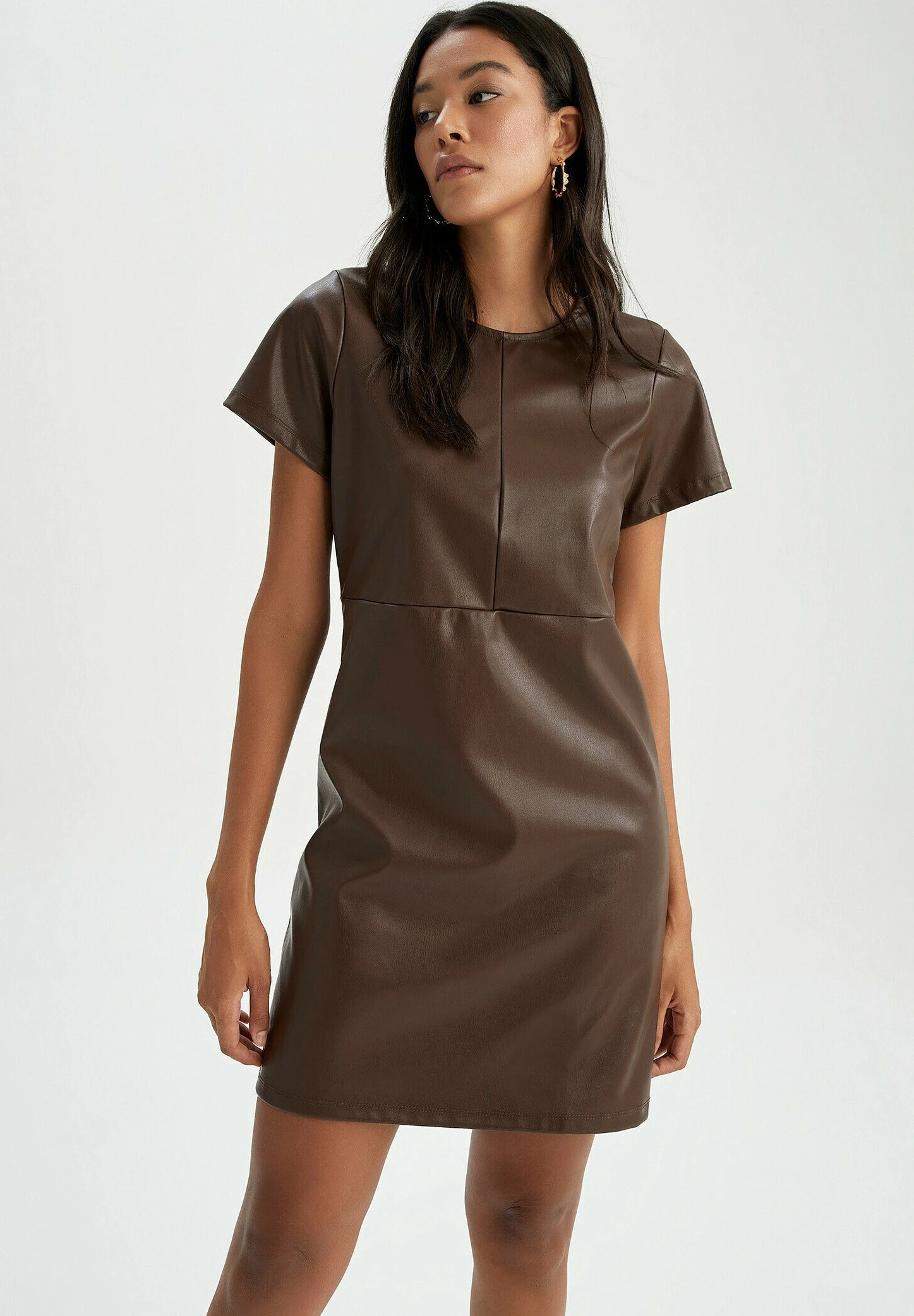 DeFacto A Line- Jurk - Brown 3 DeFacto A Line- Jurk - Brown