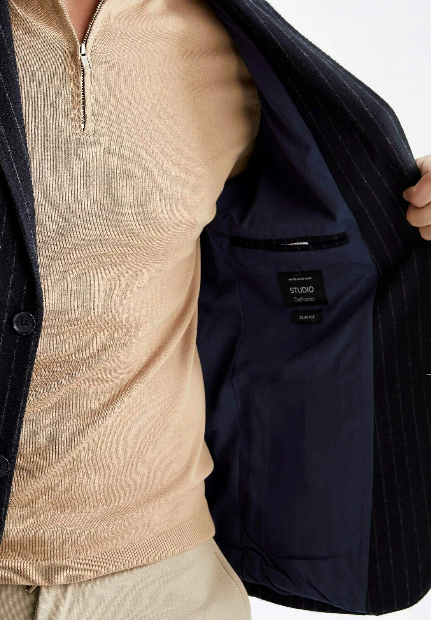 DeFacto Slim Fit- Blazer - Navy 6 DeFacto Slim Fit- Blazer - Navy - Afbeelding 4