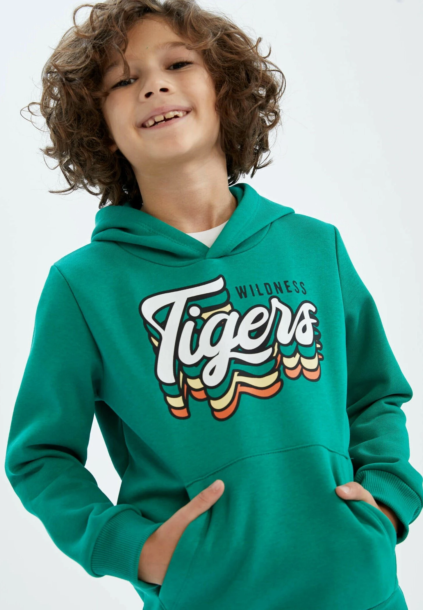 DeFacto Regular Fit- Hoodie - Green 4 DeFacto Regular Fit- Hoodie - Green - Afbeelding 2