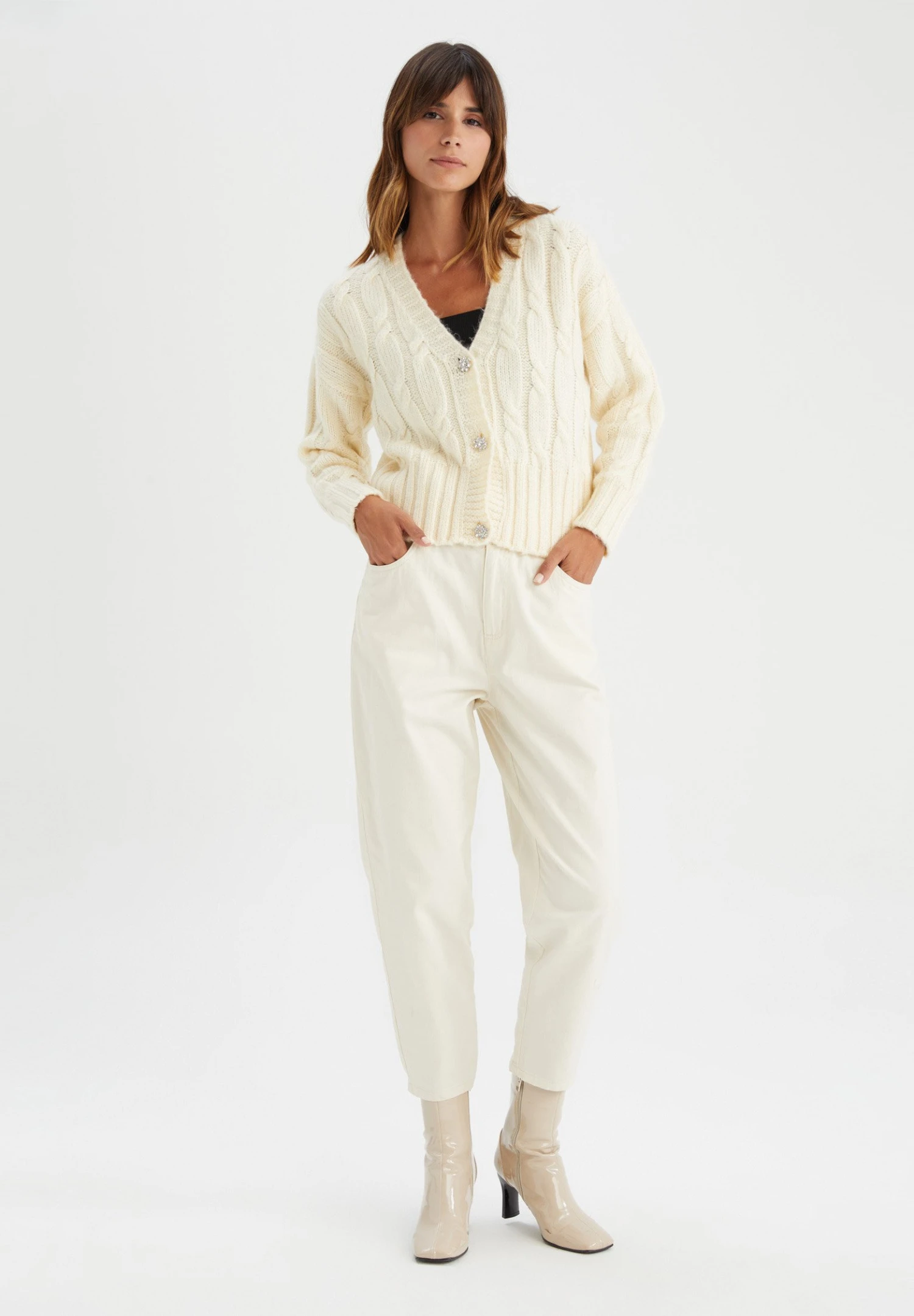 DeFacto Oversize Fit- Vest - Ecru 4 DeFacto Oversize Fit- Vest - Ecru - Afbeelding 2