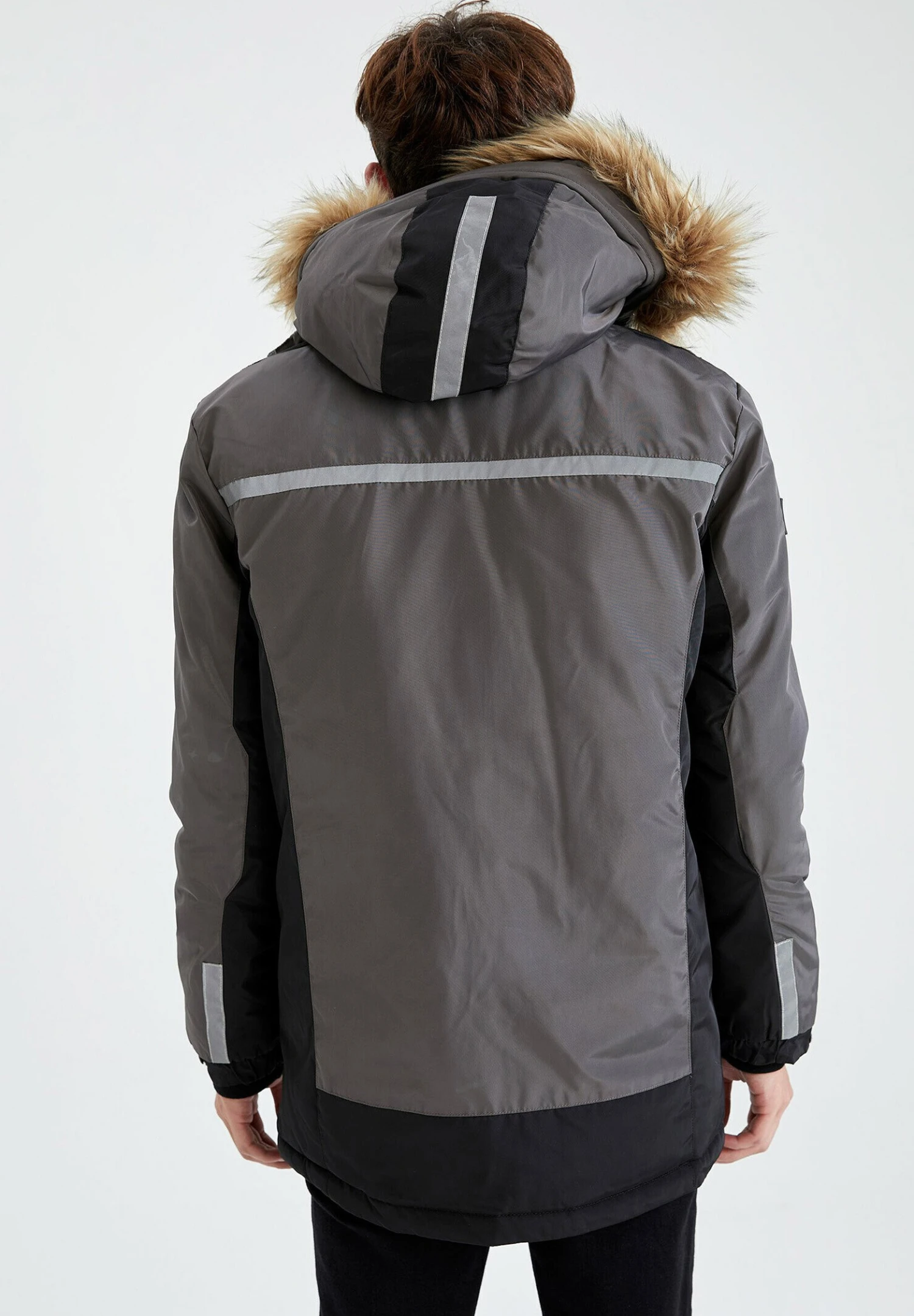 DeFacto Slim Fit - Winterjas - Anthracite 5 DeFacto Slim Fit - Winterjas - Anthracite - Afbeelding 3