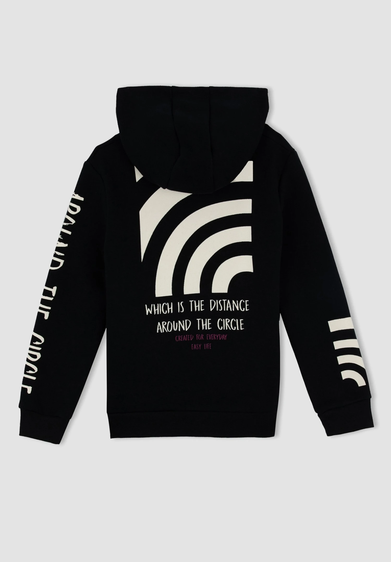 DeFacto Regular Fit - Hoodie - Black 4 DeFacto Regular Fit - Hoodie - Black - Afbeelding 2