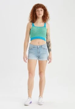 DeFacto Slim Fit- Top - Blue 6 DeFacto Slim Fit- Top - Blue -DeFacto 85924e71cc894f508c96949a2e540ba3