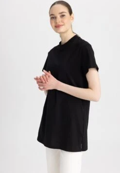 DeFacto Regular Fit- T-Shirt Basic - Black