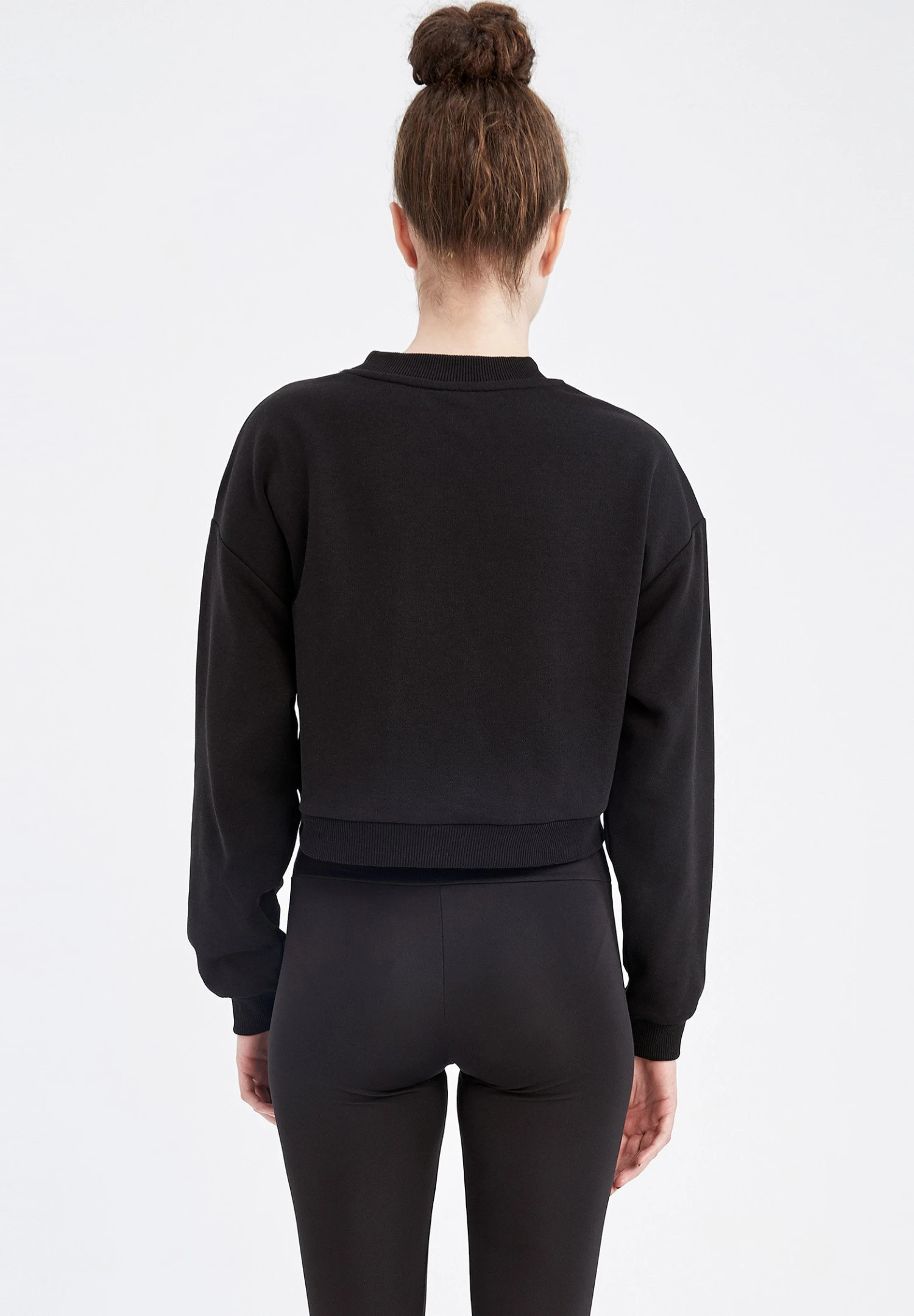DeFacto Cropped Fit - Sweater - Black 5 DeFacto Cropped Fit - Sweater - Black - Afbeelding 3