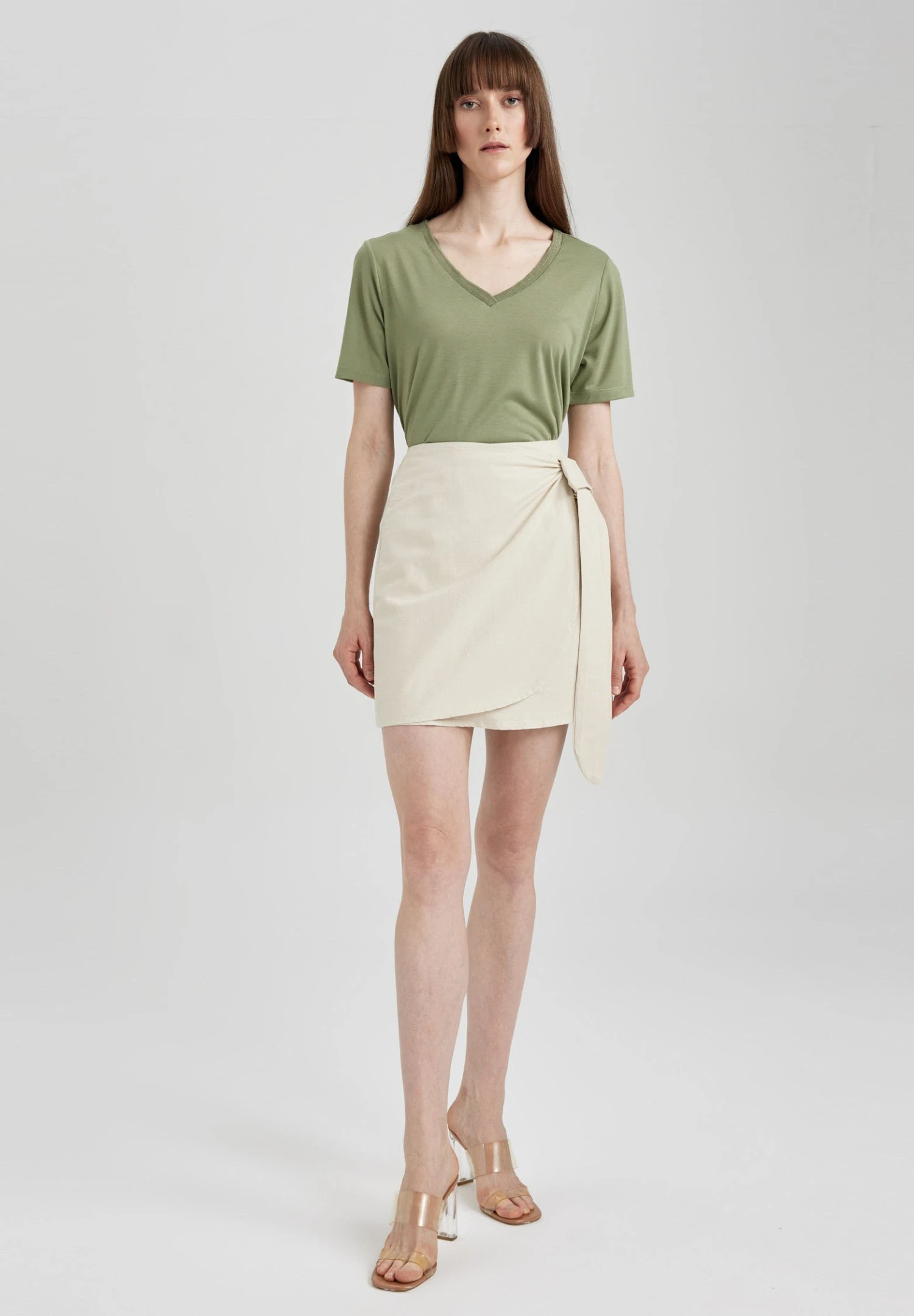 DeFacto Wikkelrok - Beige 4 DeFacto Wikkelrok - Beige - Afbeelding 2