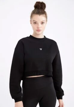 DeFacto Cropped Fit - Sweater - Black
