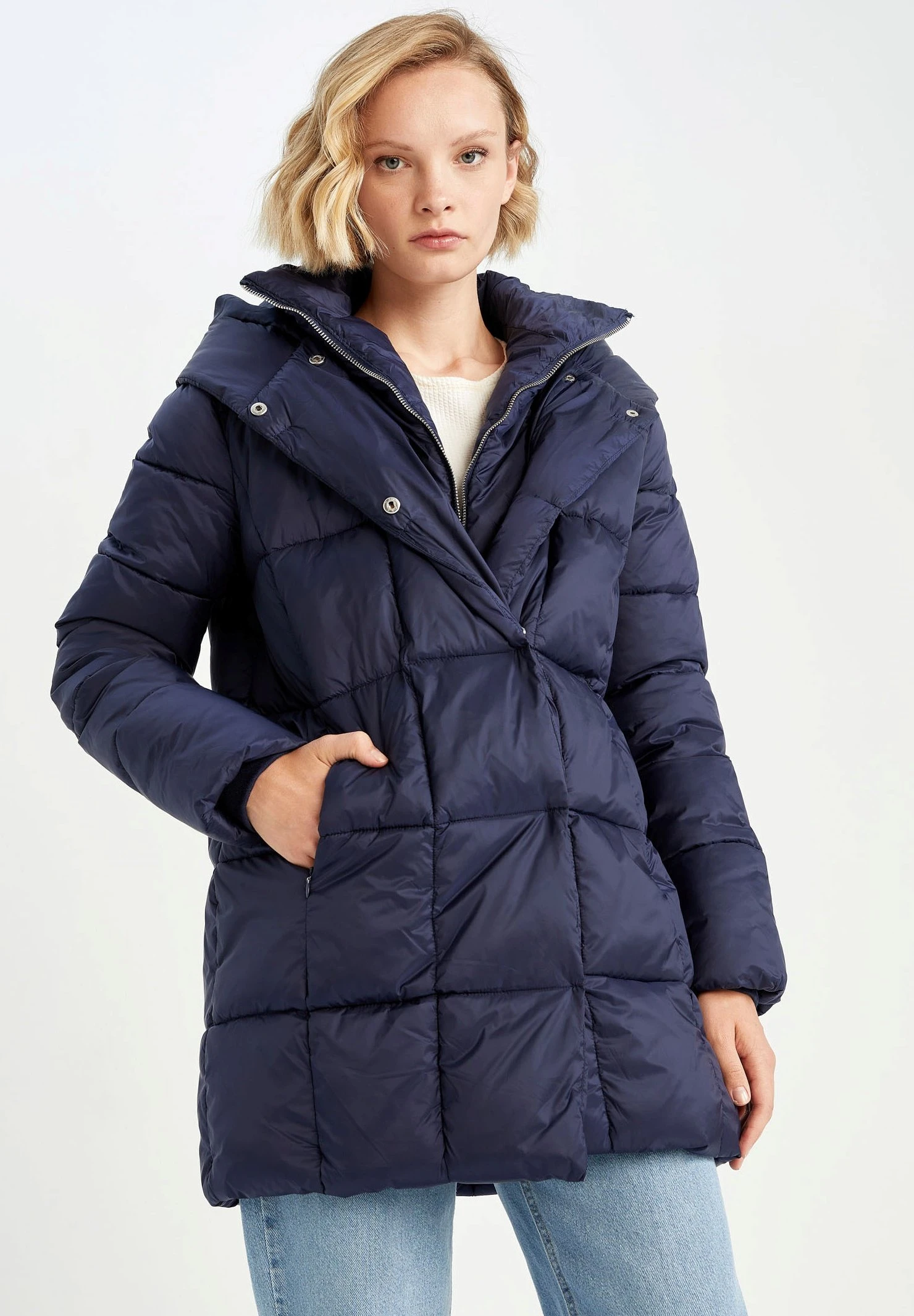 DeFacto Regular Fit- Winterjas - Navy 3 DeFacto Regular Fit- Winterjas - Navy