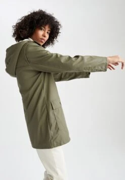 DeFacto Relax Fit - Parka - Khaki -DeFacto 893ceec68ad943e29c7816cd6762f99b