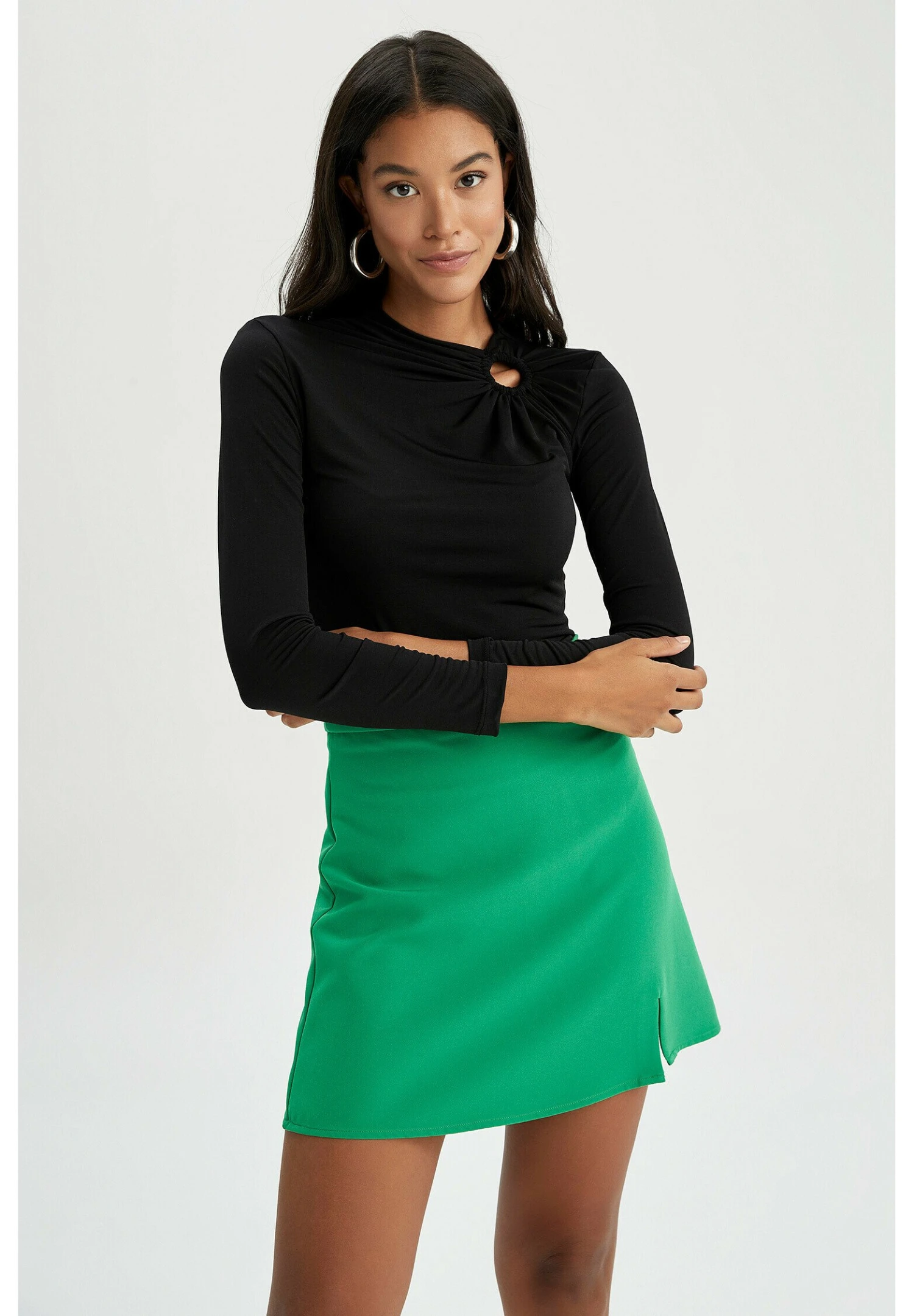 DeFacto Fitted Long Sleeved- Longsleeve - Black 3 DeFacto Fitted Long Sleeved- Longsleeve - Black