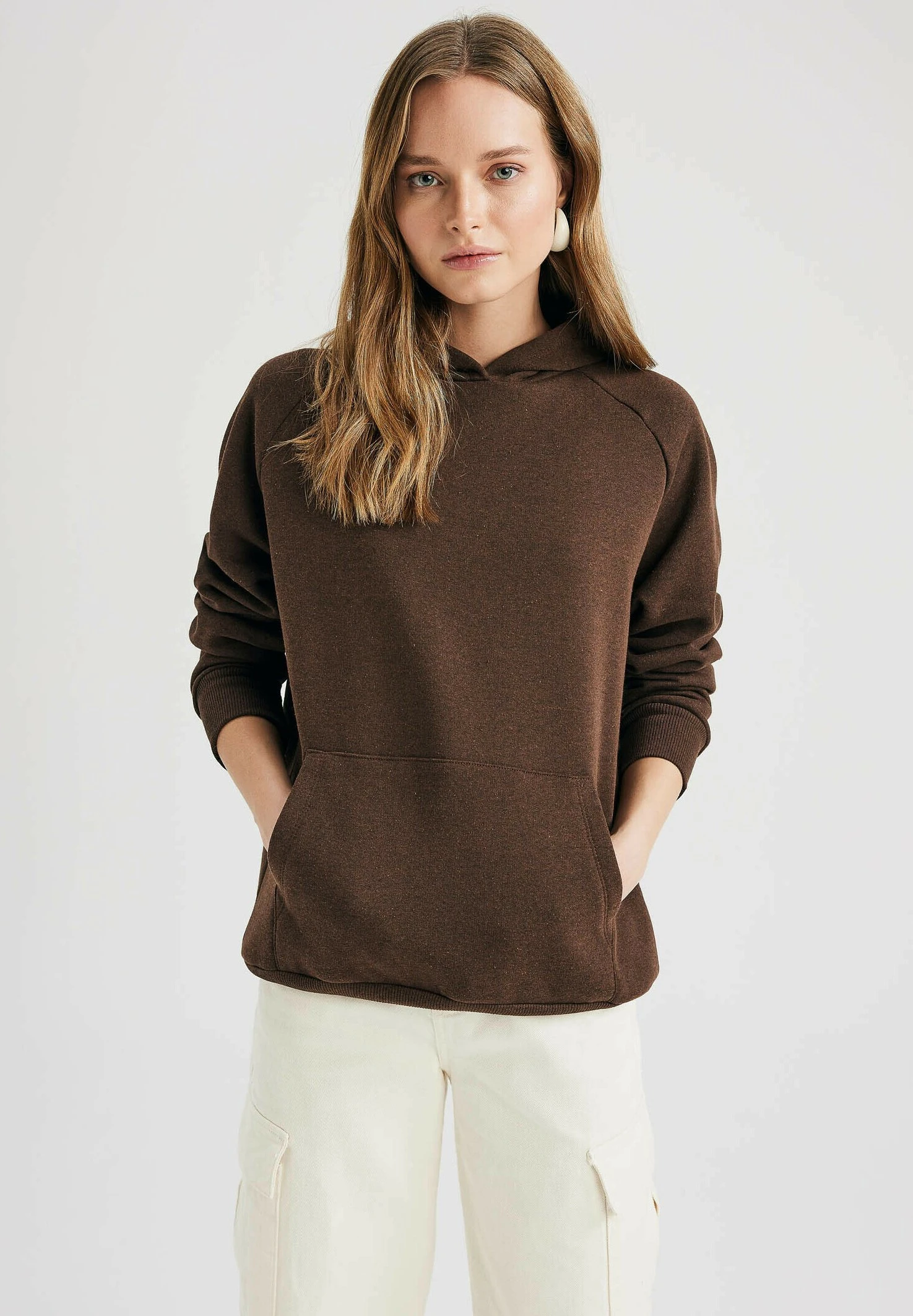 DeFacto Hoodie - Brown 3 DeFacto Hoodie - Brown