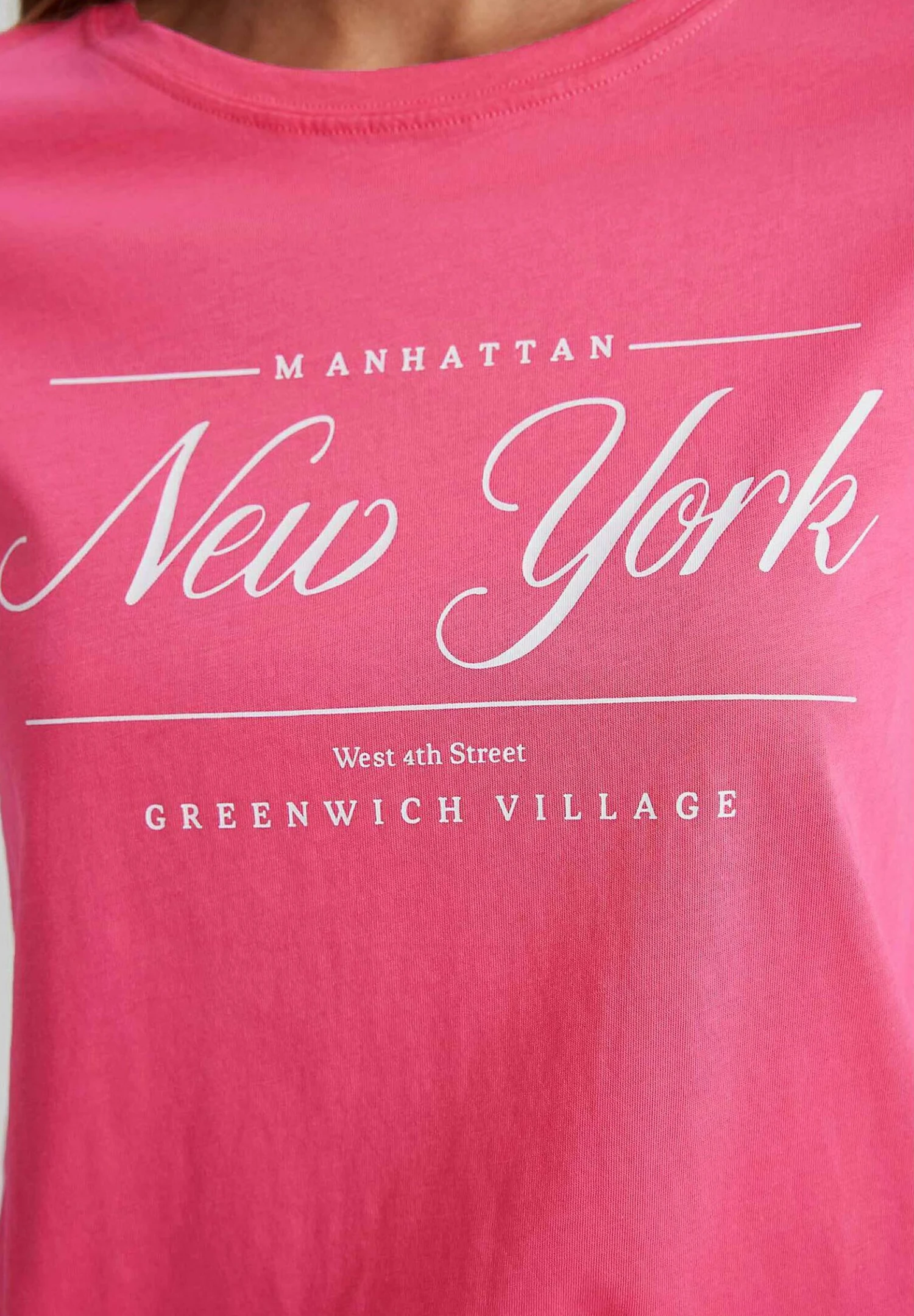 DeFacto Regular Fit- T-Shirt Print - Pink 7 DeFacto Regular Fit- T-Shirt Print - Pink - Afbeelding 5