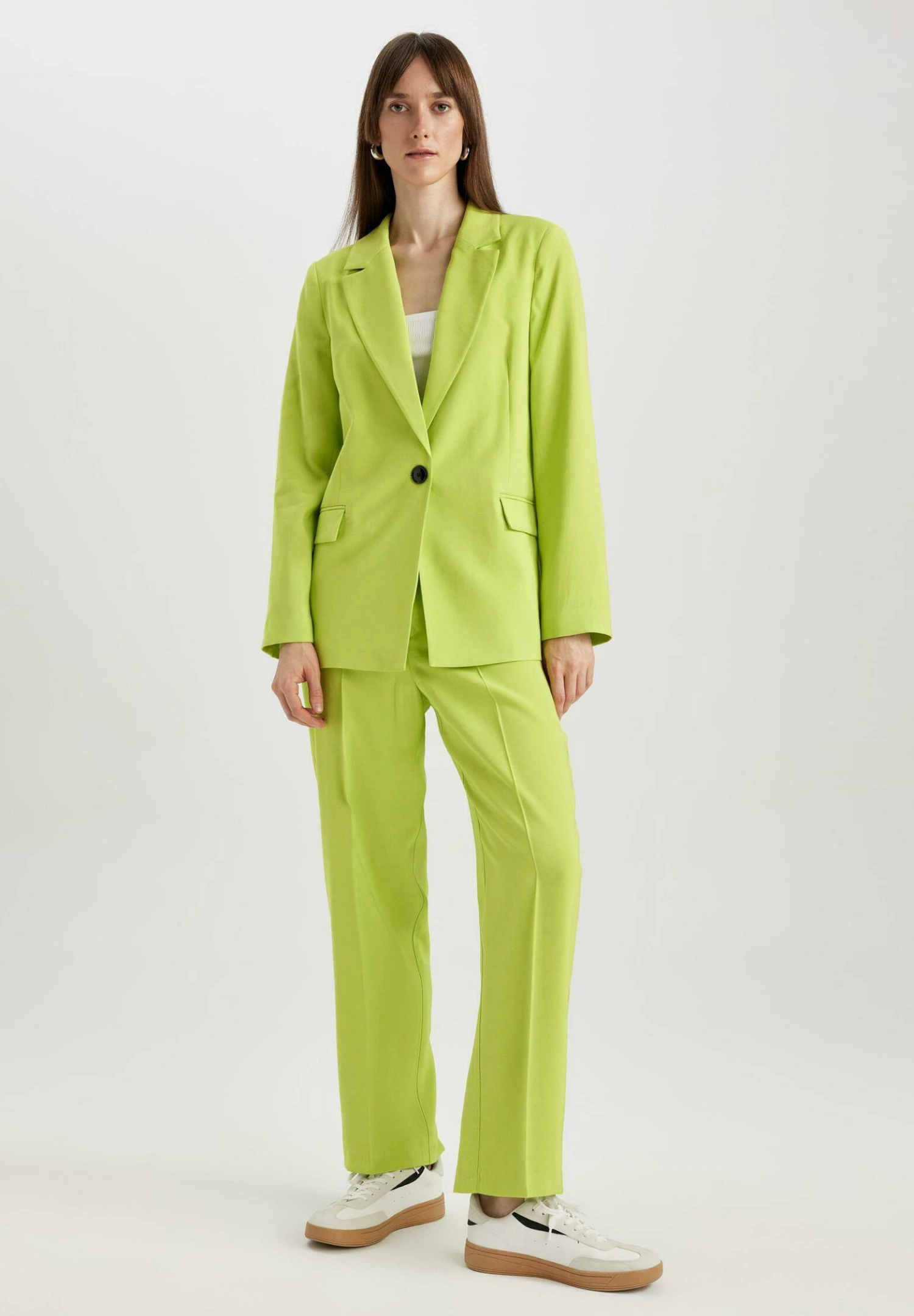 DeFacto Halflange Jas - Green 4 DeFacto Halflange Jas - Green - Afbeelding 2