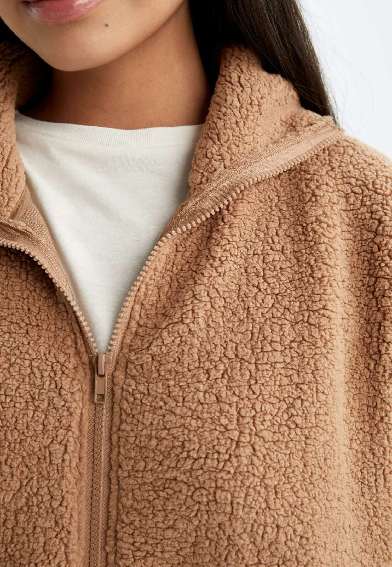 DeFacto Relax Fit - Fleecejas - Beige 6 DeFacto Relax Fit - Fleecejas - Beige - Afbeelding 4