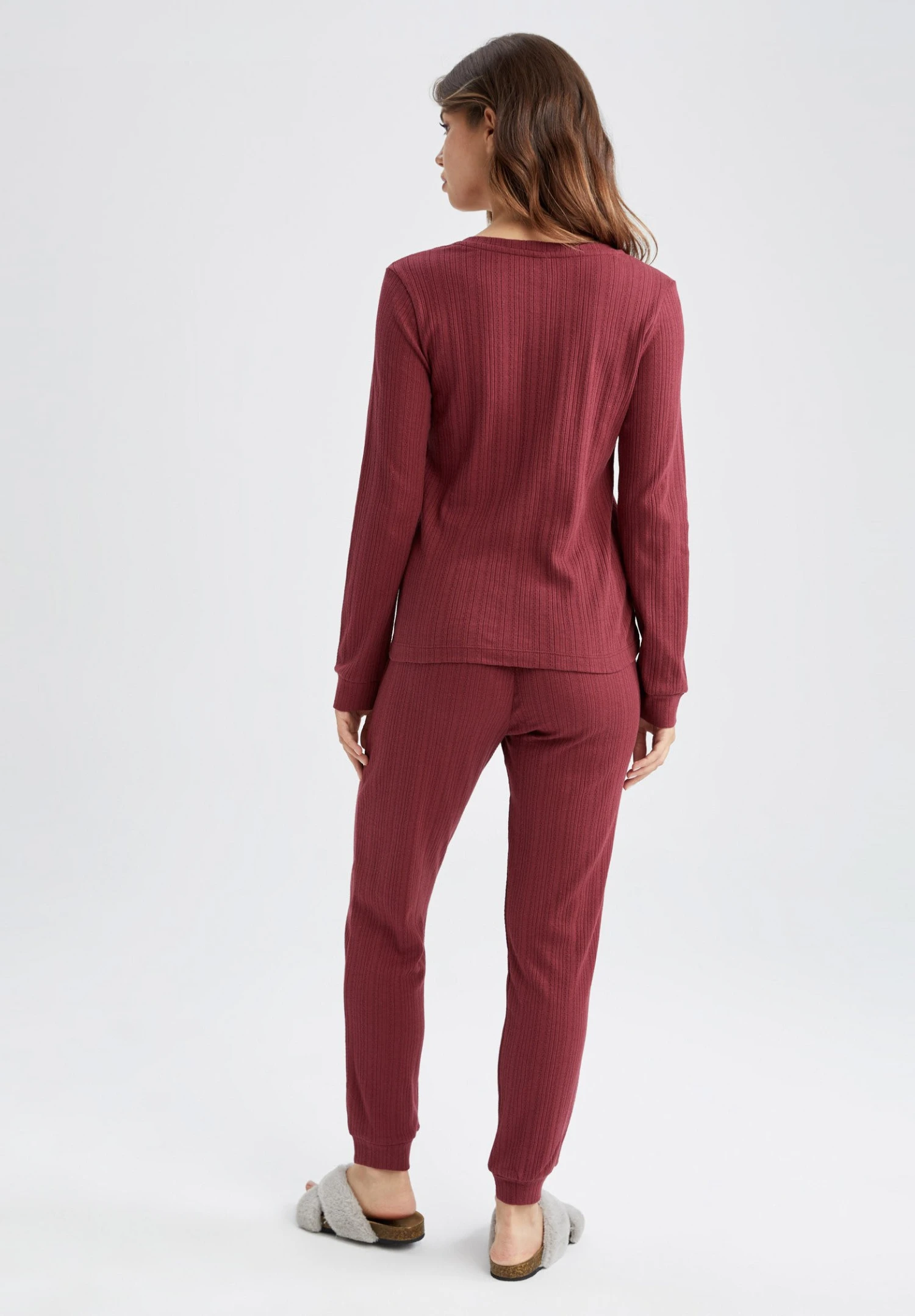 DeFacto Regular Fit- Pyjamabroek - Bordeaux 5 DeFacto Regular Fit- Pyjamabroek - Bordeaux - Afbeelding 3