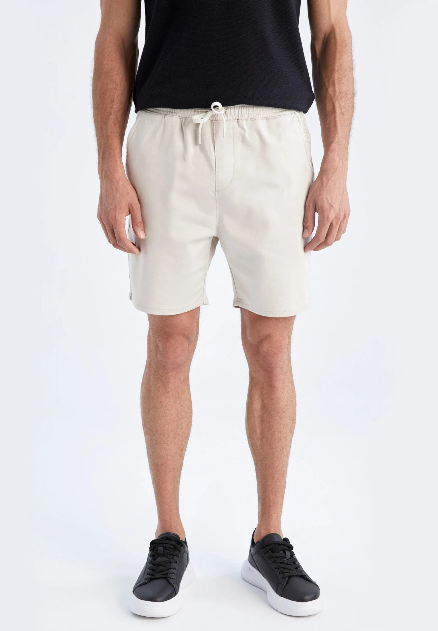 DeFacto Slim Fit- Shorts - Beige 3 DeFacto Slim Fit- Shorts - Beige