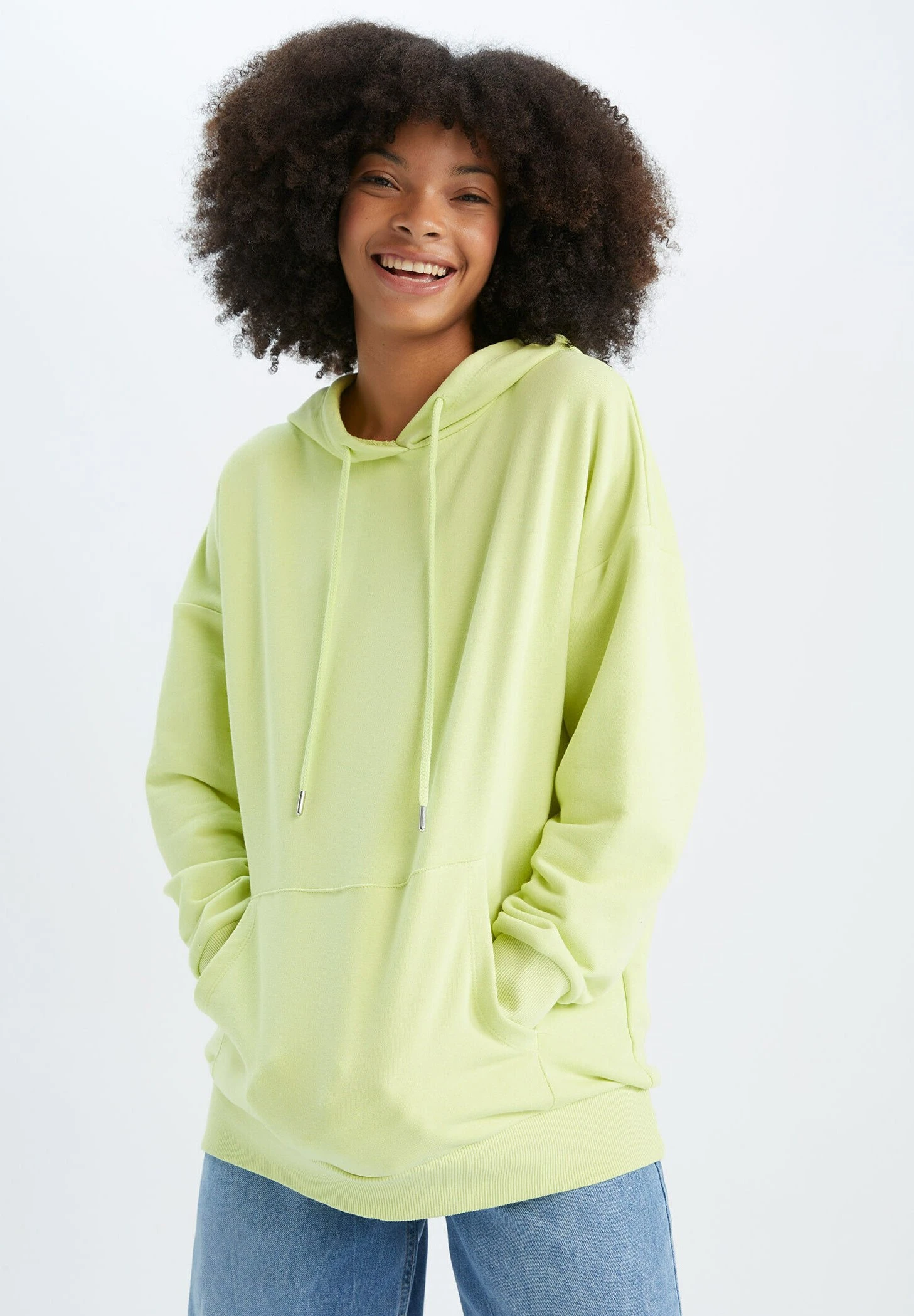 DeFacto Oversize Fit - Hoodie - Green 6 DeFacto Oversize Fit - Hoodie - Green - Afbeelding 4