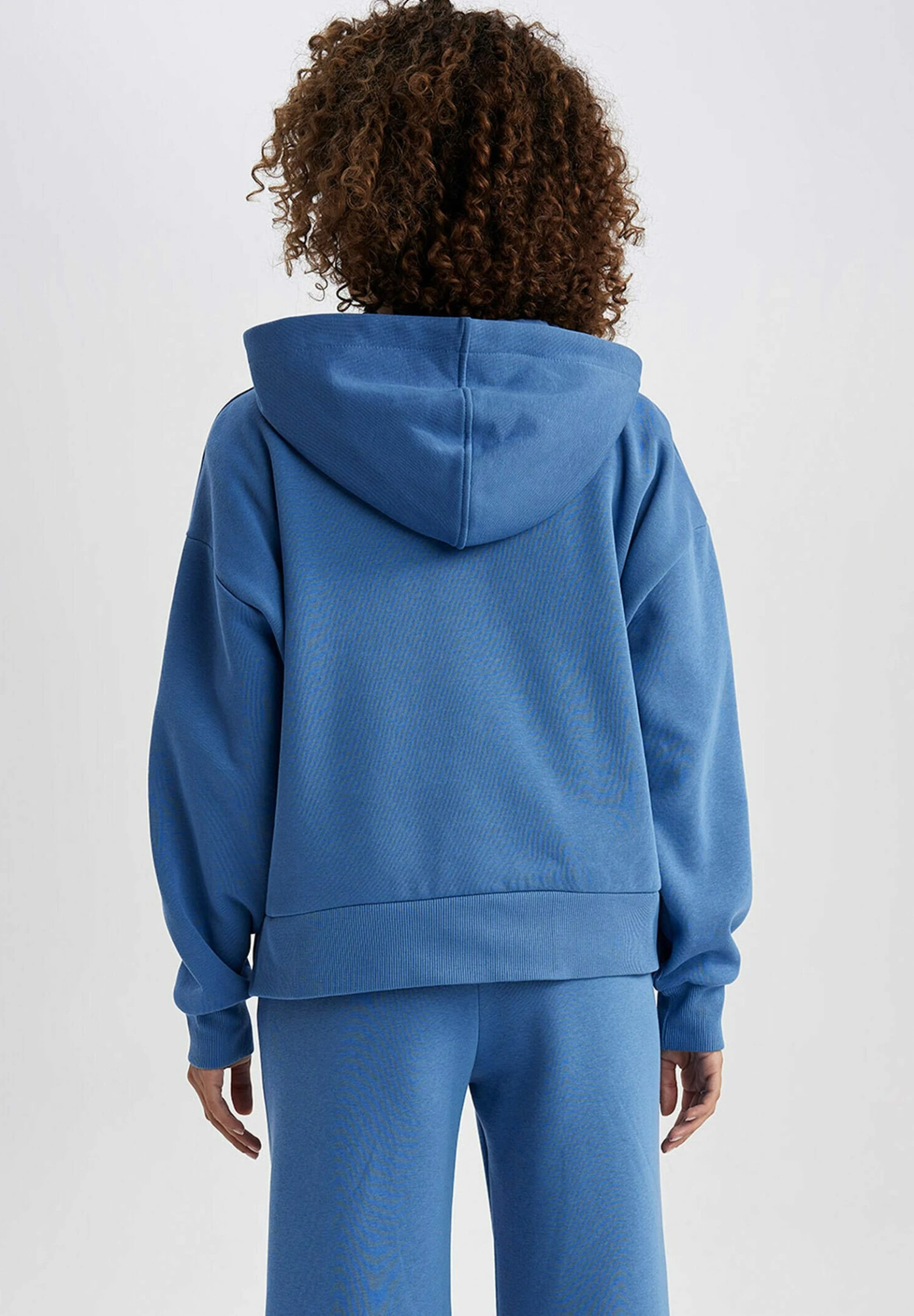 DeFacto Cover-Up - Hoodie - Blue 5 DeFacto Cover-Up - Hoodie - Blue - Afbeelding 3