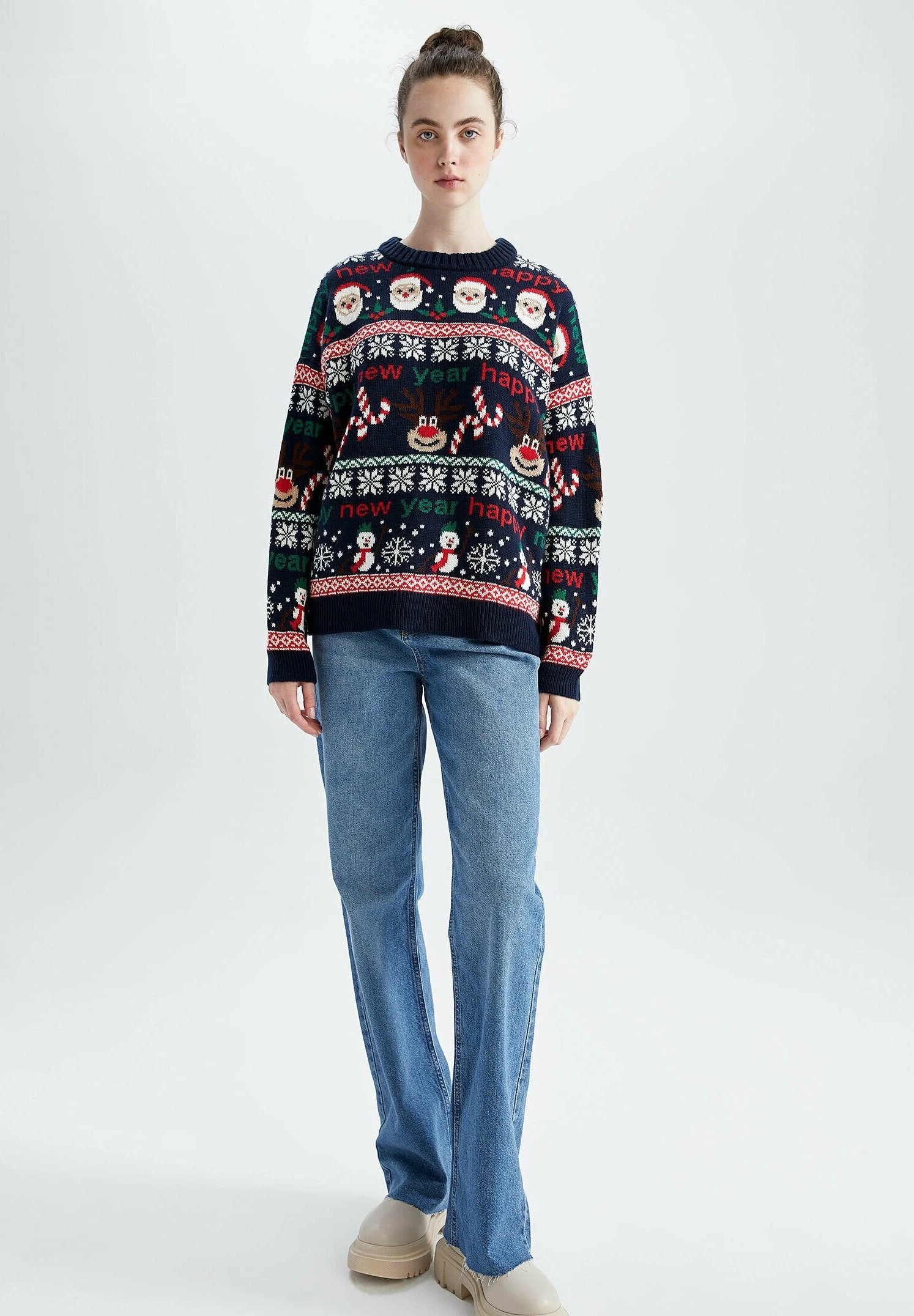 DeFacto Regular Fit- Trui - Navy 4 DeFacto Regular Fit- Trui - Navy - Afbeelding 2