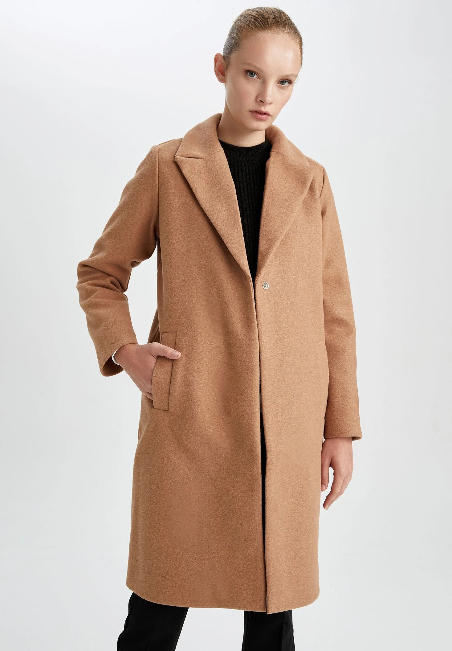 DeFacto Relax Fit- Mantel - Brown 4 DeFacto Relax Fit- Mantel - Brown - Afbeelding 2