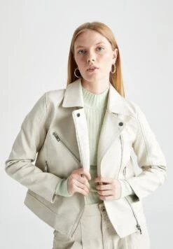 DeFacto Regular Fit- Imitatieleren Jas - Beige