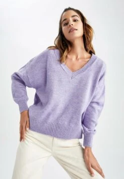 DeFacto Relax Fit - Trui - Purple