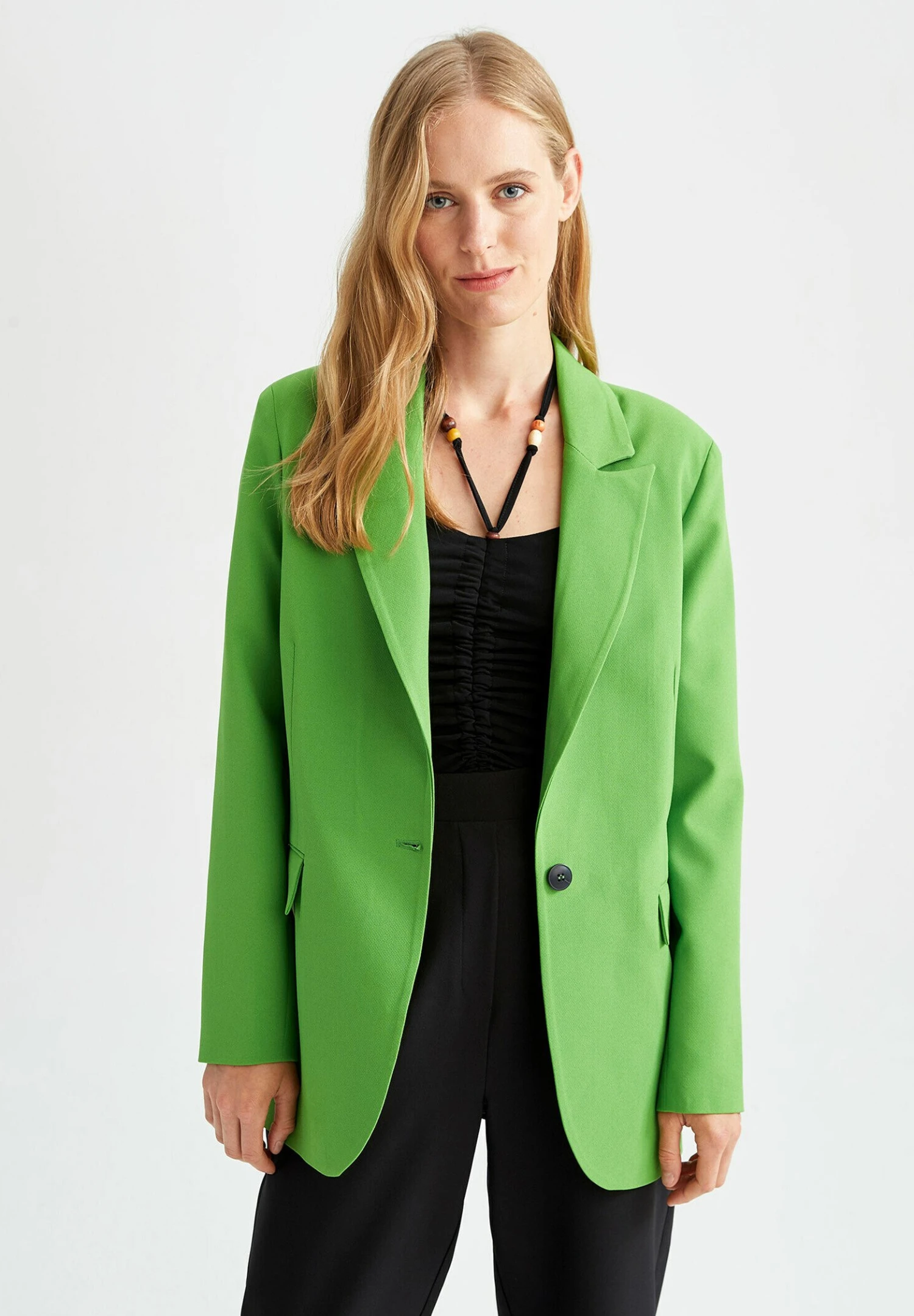 DeFacto Halflange Jas - Green 3 DeFacto Halflange Jas - Green