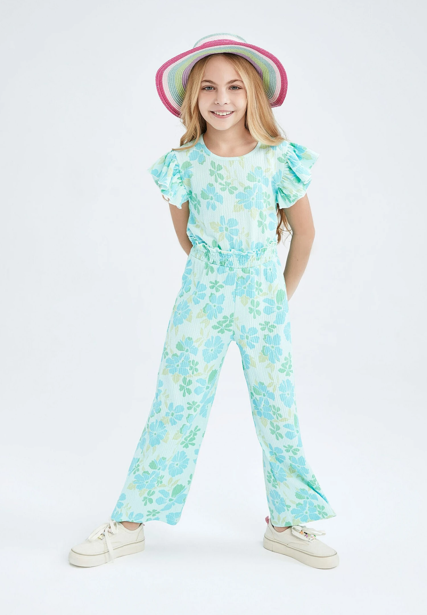 DeFacto Regular Fit - Jumpsuit - Turquoise 4 DeFacto Regular Fit - Jumpsuit - Turquoise - Afbeelding 2