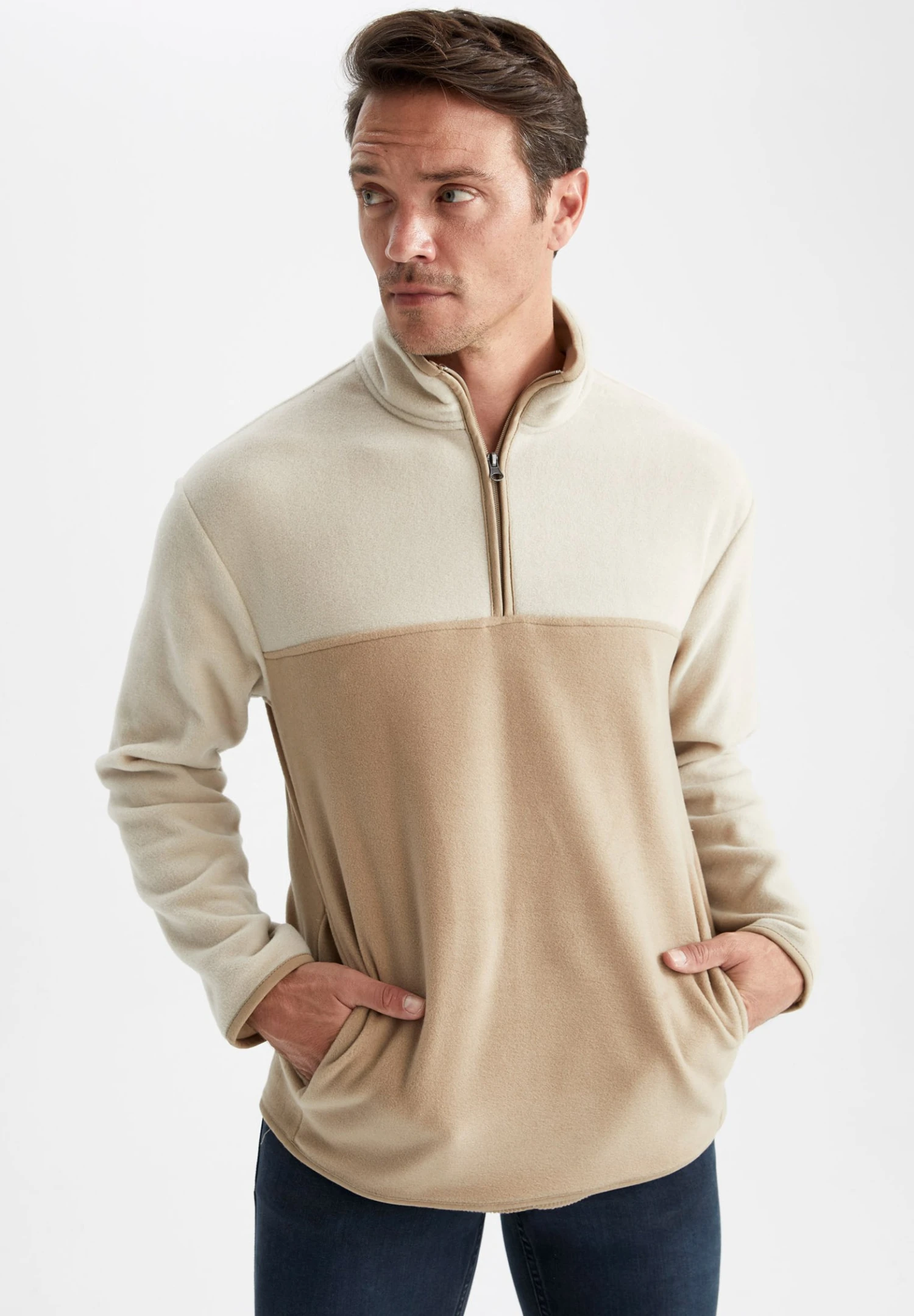 DeFacto Fleece Trui - Ecru 3 DeFacto Fleece Trui - Ecru