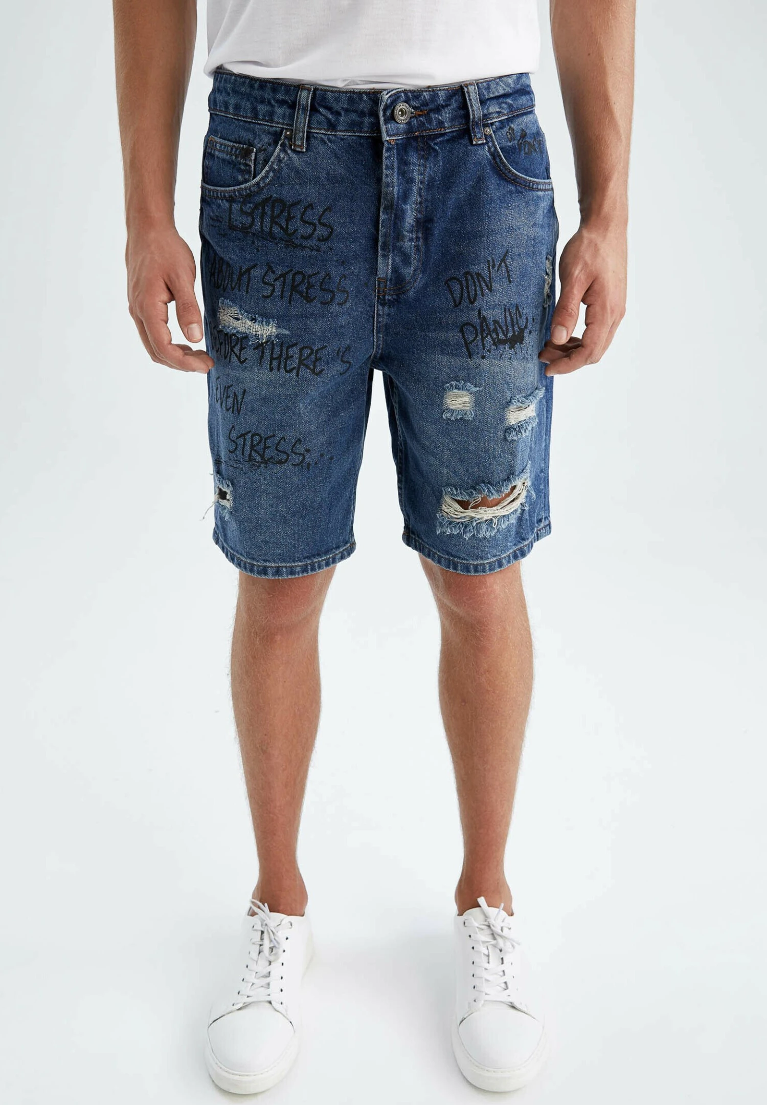 DeFacto Slim Fit - Jeansshort - Blue 3 DeFacto Slim Fit - Jeansshort - Blue