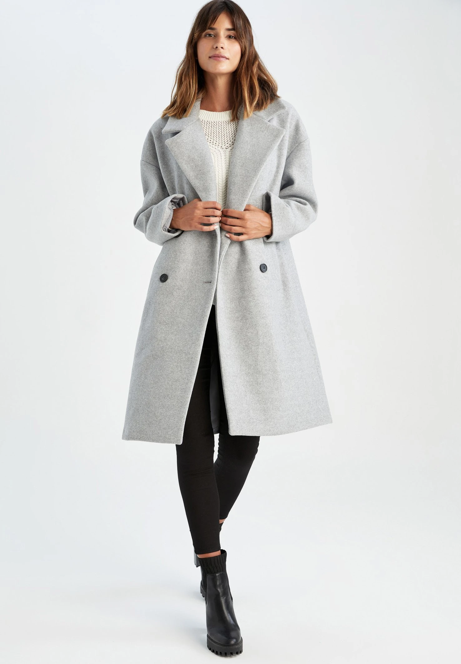 DeFacto Oversize Fit - Mantel - Anthracite 4 DeFacto Oversize Fit - Mantel - Anthracite - Afbeelding 2