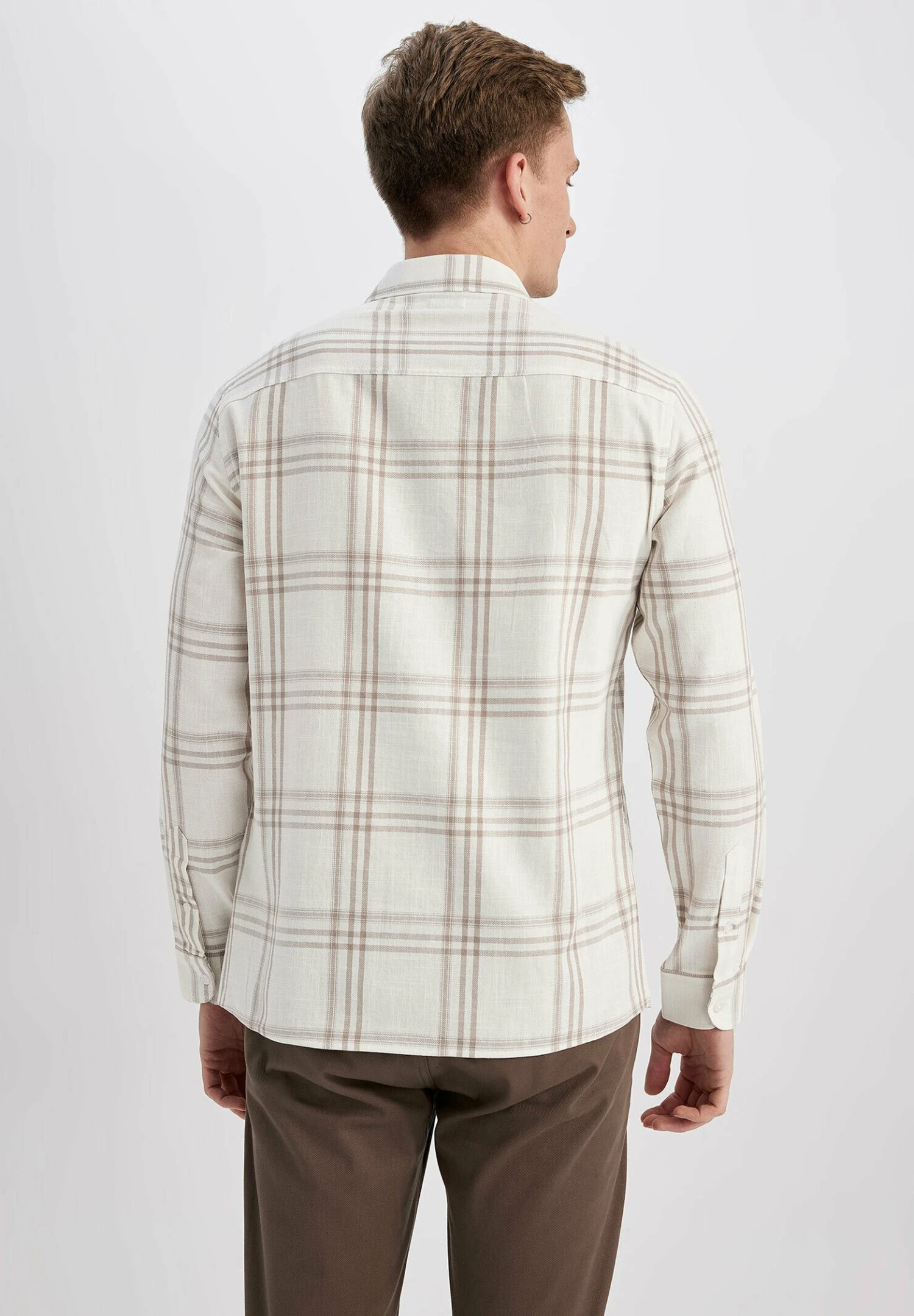 DeFacto Modern Fit- Overhemd - Beige 5 DeFacto Modern Fit- Overhemd - Beige - Afbeelding 3