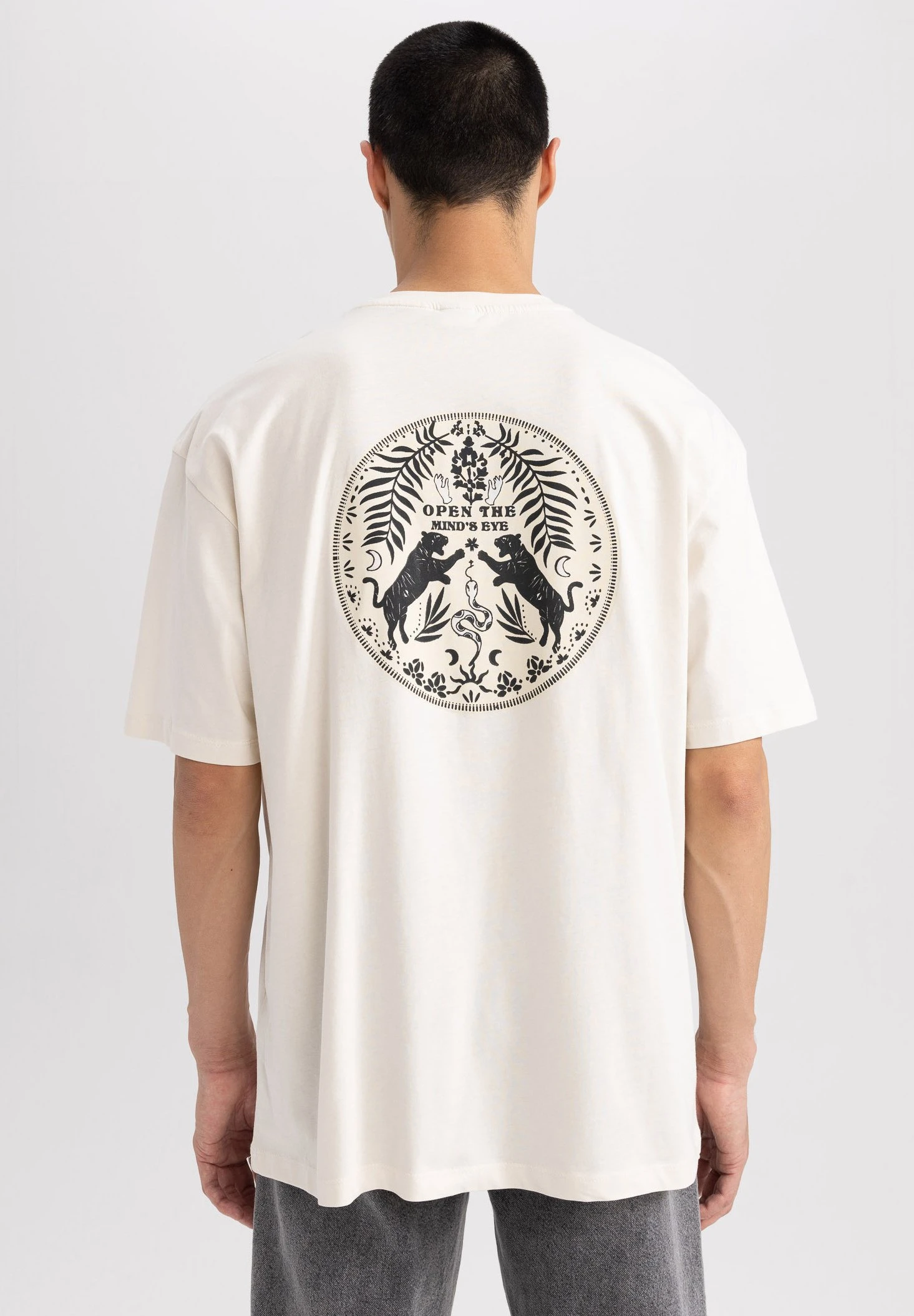 DeFacto T-Shirt Print - Beige 3 DeFacto T-Shirt Print - Beige